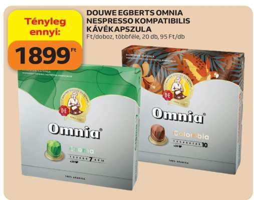 Douwe Egberts Omnia Nespresso Kompatibilis Kávékapszula