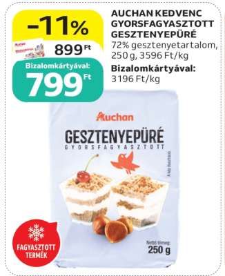 Auchan Kedvenc Gyorsfagyasztott Gesztenyepüré