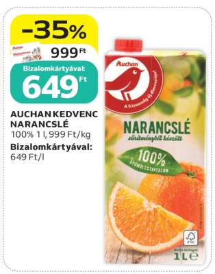 AUCHAN KEDVENC NARANCSLÉ