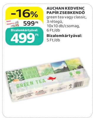 AUCHAN KEDVENC PAPÍR ZSEBKENDŐ