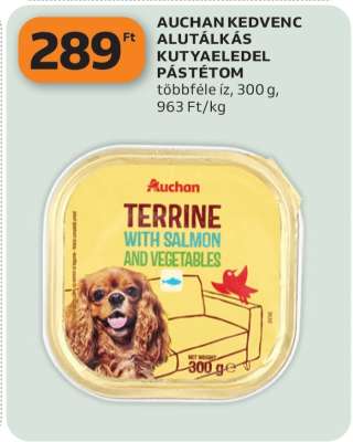 AUCHAN KEDVENC ALUTÁLKÁS KUTYAELEDEL PÁSTÉTOM