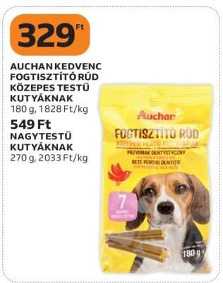 AUCHAN KEDVENC FOGTISZTÍTÓ RÚD KÖZEPES TESTŰ KUTYÁKNAK