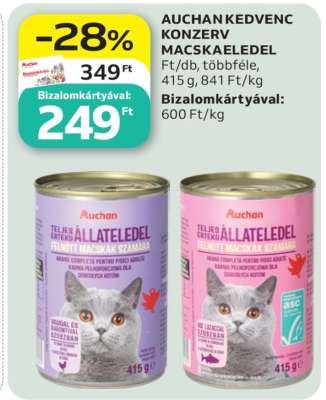 AUCHAN KEDVENC KONZERV MACSKAELEDEL