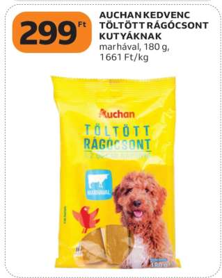 AUCHAN KEDVENC TÖLTÖTT RÁGÓSCSONT KUTYÁKNAK
