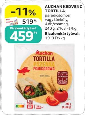 AUCHAN KEDVENC TORTILLA