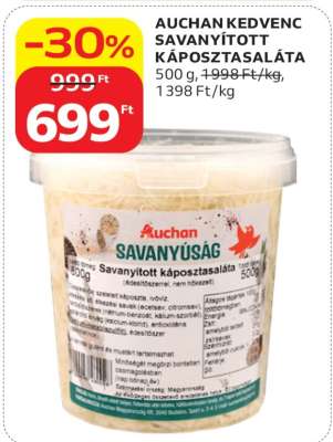 AUCHAN KEDVENC SAVANYÍTOTT KÁPOSZTASALÁTA