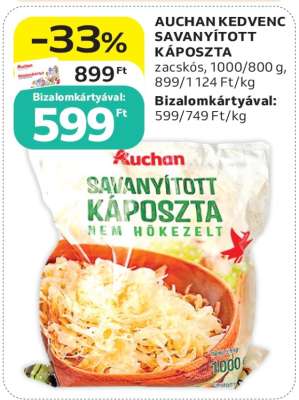 AUCHAN KEDVENC SAVANYÍTOTT KÁPOSZTA