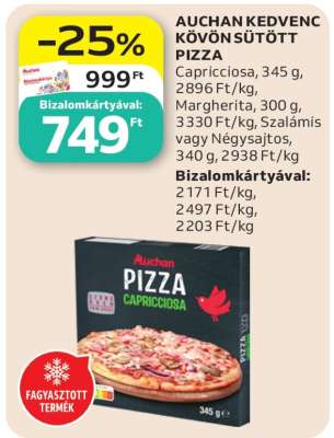 AUCHAN KEDVENC KÖVÖN SÜTÖTT PIZZA