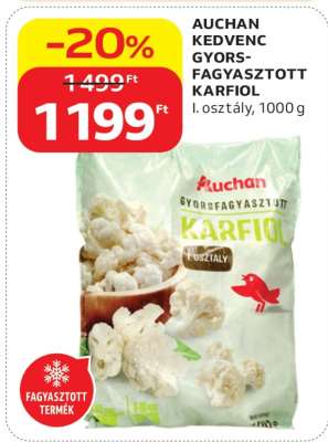 AUCHAN KEDVENC GYORSFAGYASZTOTT KARFIOL