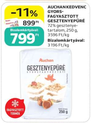 Auchan Kedvenc Gyorsfagyasztott Gesztenyepüré