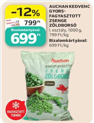 Auchan Kedvenc Gyorsfagyasztott Zsenge Zöldborsó