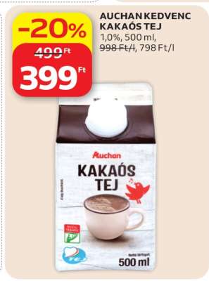 AUCHAN KEDVENC KAKAÓS TEJ