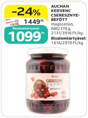 AUCHAN KEDVENC CSERESZNYE-BEFŐTT