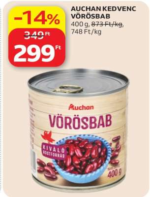 AUCHAN KEDVENC VÖRÖSBAB