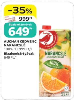AUCHAN KEDVENC NARANCSLÉ