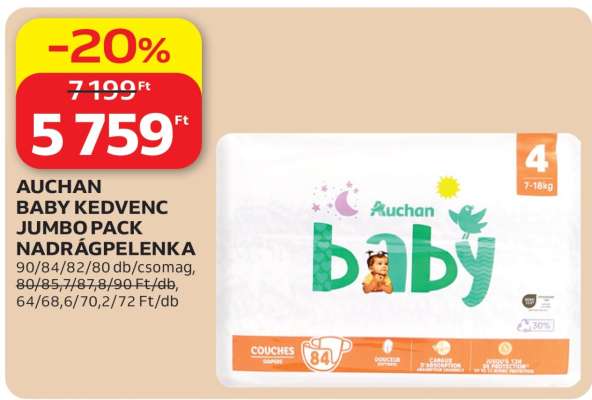 Auchan Baby Kedvenc Jumbo Pack Nadrágpelenka