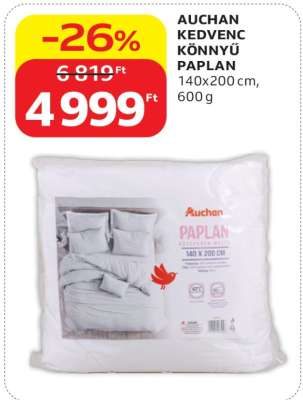 AUCHAN KEDVENC KÖNNYŰ PAPLAN