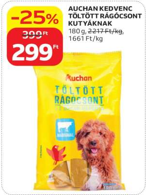 AUCHAN KEDVENC TÖLTÖTT RÁGÓCSONT KUTYÁKNAK