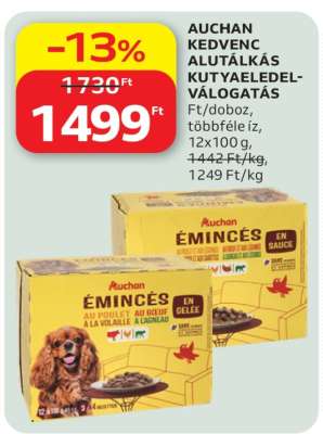 AUCHAN KEDVENC ALUTÁLKÁS KUTYAELEDEL-VÁLOGATÁS