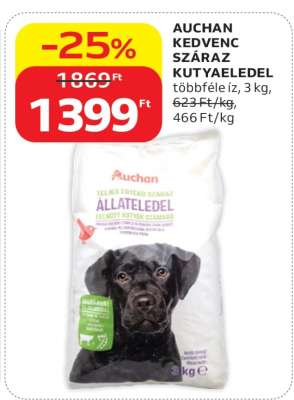 Auchan Kedvenc Száraz Kutyaeledel