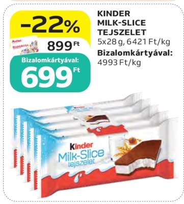 KINDER MILK SLICE TEJSZELET