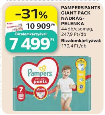 PAMPERS PANTS GIANT PACK NADRÁG-PELENKA