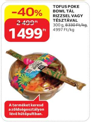 TOFUS POKE BOWL TÁL RIZZSEL VAGY TÉSZTÁVAL
