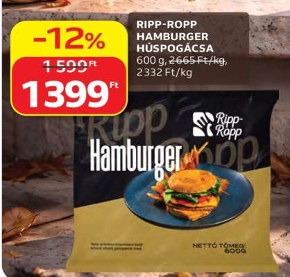 RIPP-ROPP HAMBURGER HÚSPOGÁCSA