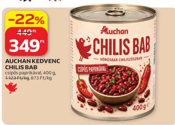 AUCHAN KEDVENC CHILIS BAB