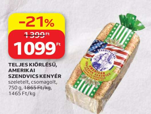 Teljes kiőrlésű, amerikai szendvics kenyér