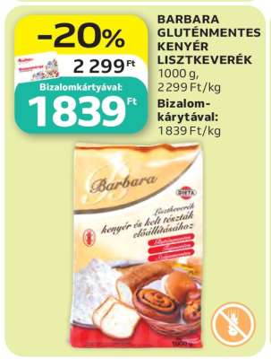BARBARA GLUTÉNMENTES KENYÉR LISZTKEVERÉK
