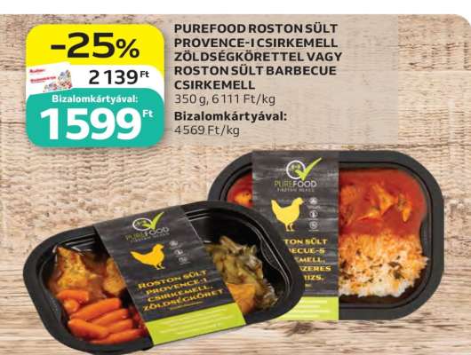 PUREFOOD ROSTON SÜLT PROVENCE-I CSIRKEMELL ZÖLDSÉGKÖRETTEL VAGY ROSTON SÜLT BARBECUE CSIRKEMELL