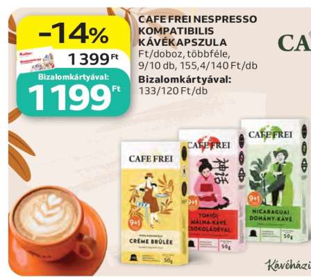 CAFE FREI NESPRESSO KOMPATIBILIS KÁVÉKAPSZULA