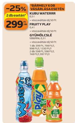 Kubu Waterrr, Fruity Play, Gyümölcslé