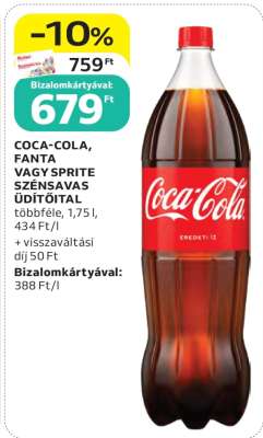 Coca-Cola, Fanta vagy Sprite szénsavas üdítőital