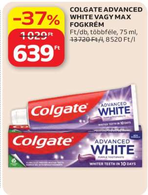 COLGATE ADVANCED WHITE VAGY MAX FOGKRÉM