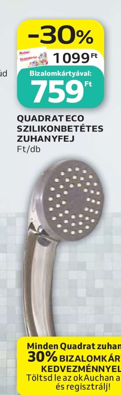 QUADRAT ECO SZILIKONBETÉTES ZUHANYFEJ