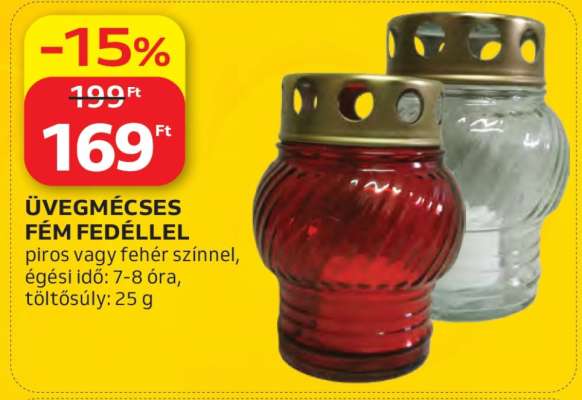 Üvegmécses fém fedéllel