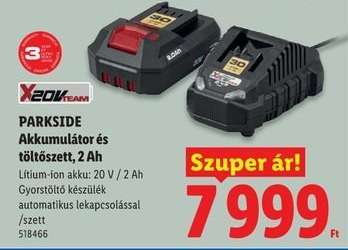 PARKSIDE Akkumulátor és töltőszett, 2 Ah
