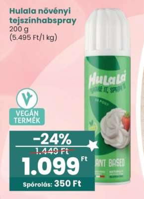Hulala növényi tejszínhabspray