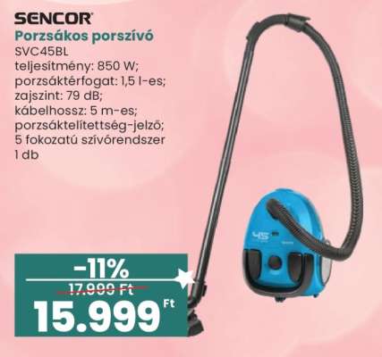 SENCOR Porzsákos porszívó