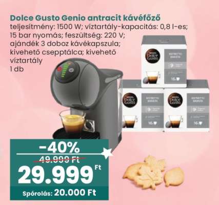 Dolce Gusto Genio antracit kávéfőző