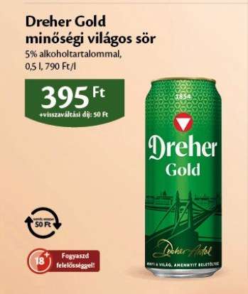 Dreher Gold minőségi világos sör