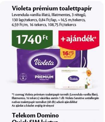 Violeta Prémium Toalettpapír