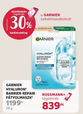 GARNIER HYALURON+ BARRIER REPAIR FÁTYOLMASZK 1