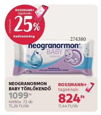 Neogranormon Baby törlőkendő