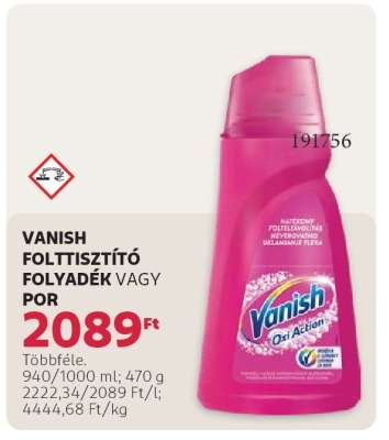 VANISH FOLTTISZTÍTÓ FOLYADÉK VAGY POR