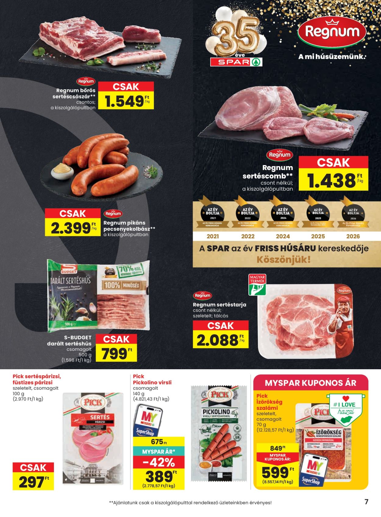 SPAR akciós újságok - 2026.10.22 - 2026.10.28. Oldal 7