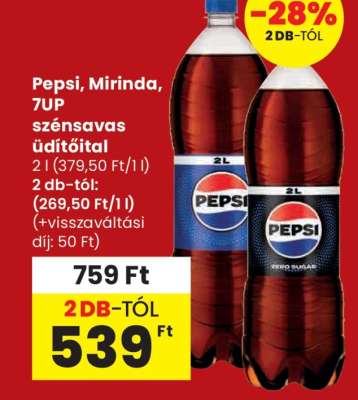 Pepsi, Mirinda, 7UP szénsavas üdítőital