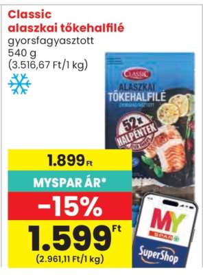 Classic alaszkai tőkehalfilé